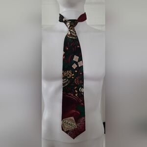 Men's Silk Tobasco Patterned Tie - Black and Red.